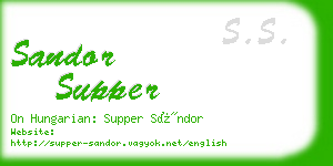 sandor supper business card